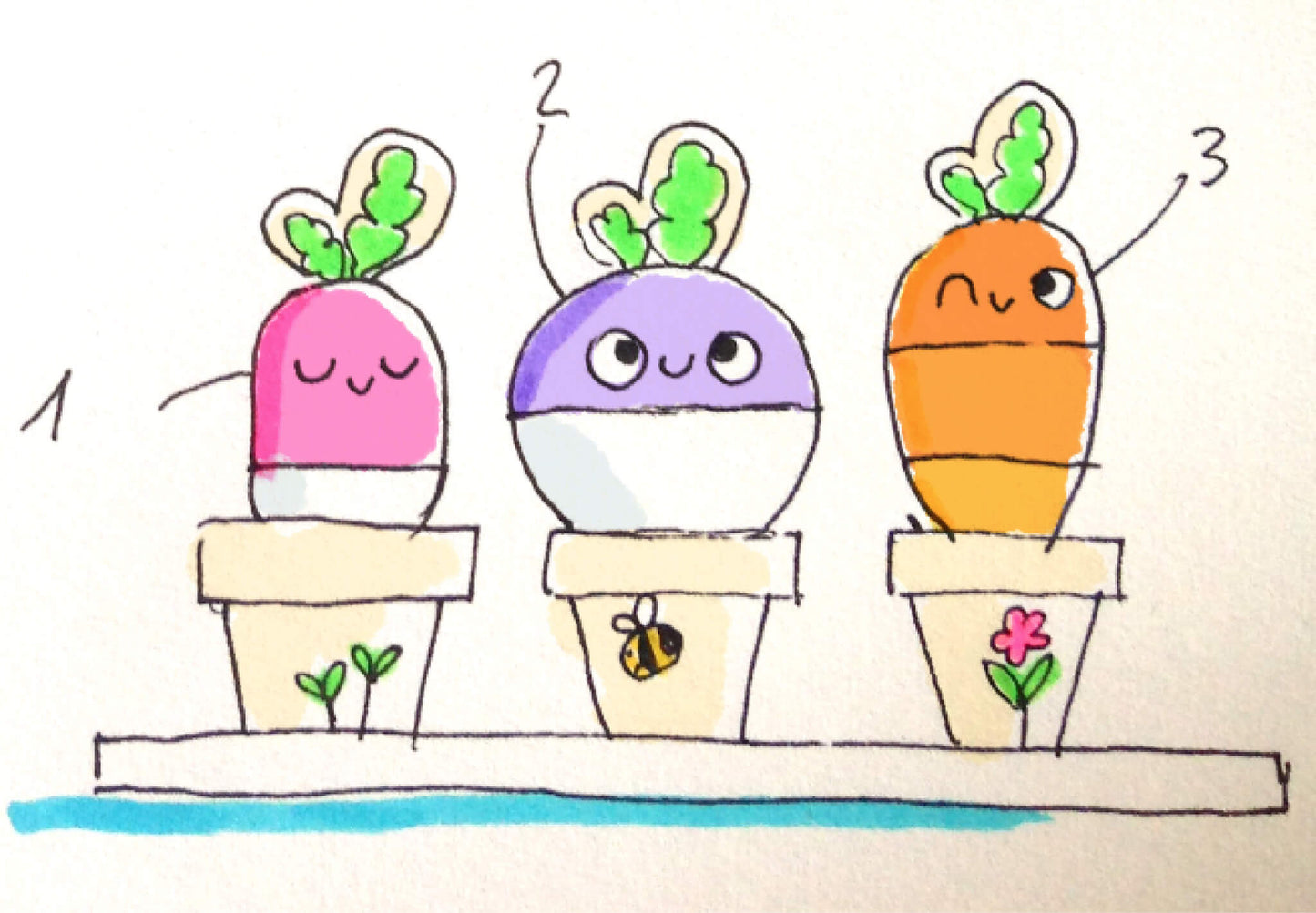 Studio Méïzou - Légumes en bois dessin